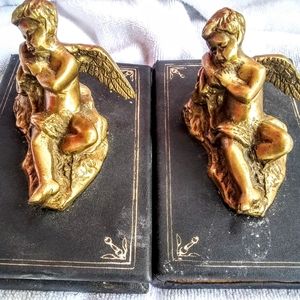 - MID CENTURY BARD RARE ANGELS BRONZE BOOKEND